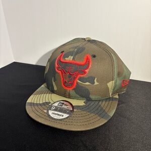 9fifty Camouflage Snapback Hat with Red Logo